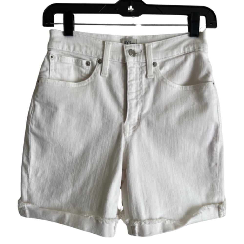 J Crew Rollup High Rise Denim Shorts Sz 26